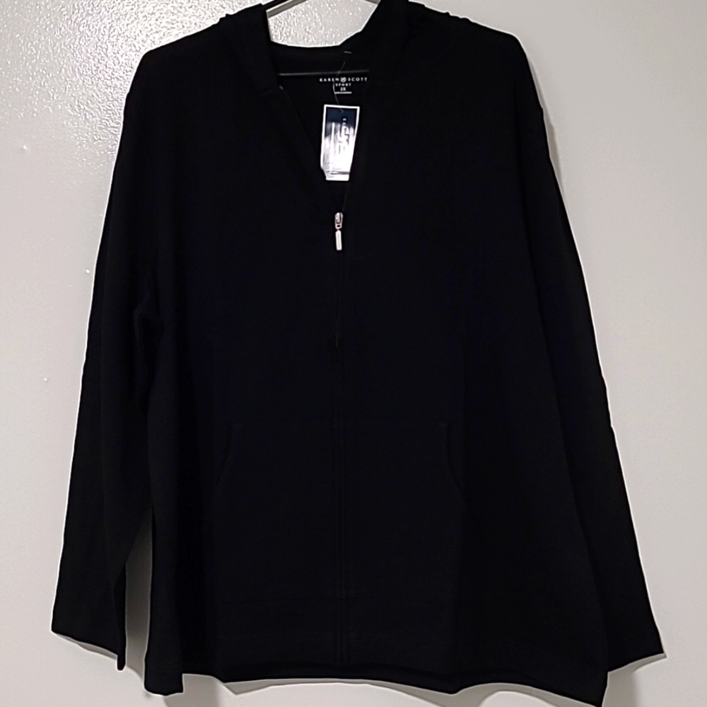 All Sweaters with Promo Karen ScottZip-Front Hoodie Size 2XL